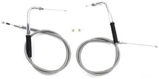 V-Twin 36-0856 - 34" Stainless Steel Throttle and Idle Cable Set