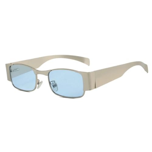Lunettes de soleil rectangulaires en métal noble au fini rétro raffiné