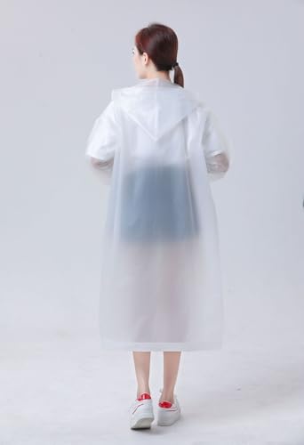 Image of Rain Ponchos for Adults, Reusable PEVA Rain Coats for Women Men Waterproof Lightweight Long Rain Jackets with Hood
