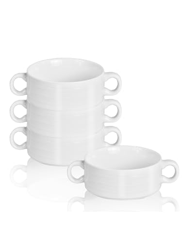 TAOCIGOU French Onion Soup Bowls with Handles, 12-Ounce Stackable Soup