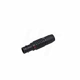 HangTon Black 0B FGG 302 2 Pin Connector Male Circular Push Pull Cable Plug Compatible for Lemo (2 Pin, Black FGG)