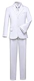 Visaccy White Suit for Boys Graduation Suits for Kids Outfit Communion Dresses Size 10