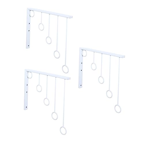 TINEASUR 1 Set Display Stand Pant Rack Hanger Clothes Hanger Organizer Folding Hangers 5 Ring Clothes Clothing Rack Folding Clothes Hanger Rack Sweater Hangers Hook Iron White