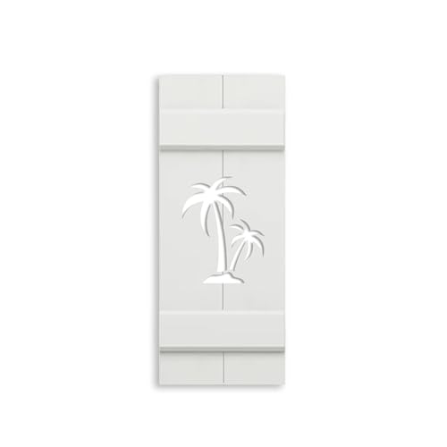 Double Palm Tree Shutter, Custom Exterior PVC, Coastal Decor-Sold Individually (Width: 11.5, Height...