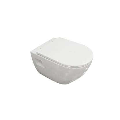 AICA Wand WC Hänge WC mit Lotus Effekt Soft Close Toilette Einfach Abzunehmender Sitz Weiß Rund Modernität 丨085 – Bild 4