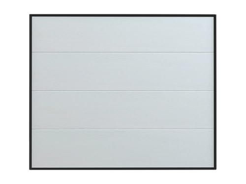 - Porte de garage sectionnelle effet bois blanc avec moteur L254 x H218 cm - PRIETA