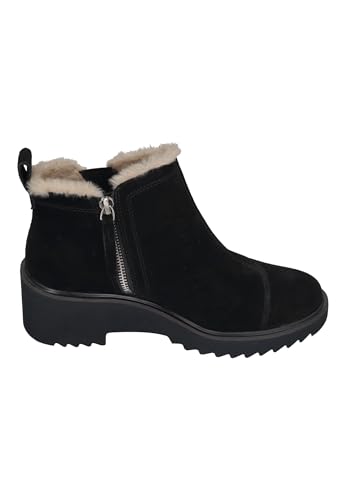 Image of TOMS Women's Maude Wedge Boot, Leather Upper, OrthoLite Insole, Side Zip, Lightweight