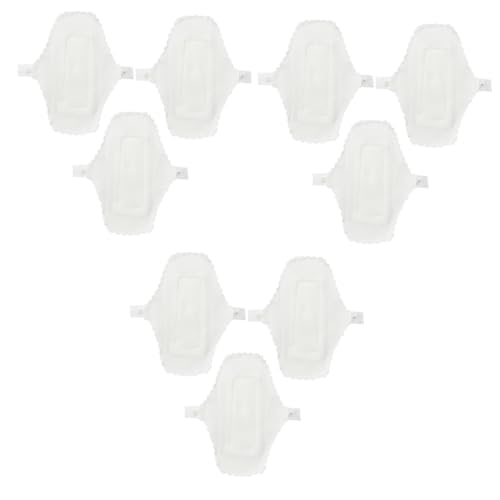BUTIFULSIC 9個 個 1 防水月経布 薄い生理用ナプキン 再利用可能なパンティライナー 月経パッド パイプホルダースタンド 小さな子羊のパンティライナー 布パッド ライナー 白い