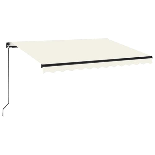 HOMELEN Gelenkarmmarkise mit LED 300x250 cm Creme, Markise Balkon...