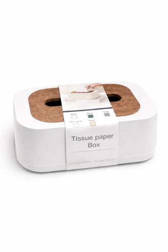 Tissue Box holder Wood Grain Lid Tissue Holder for Office and Home