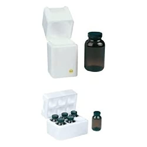 neoLab Polystyrol Sicherheitsbox für 6 x 1000 ml Runden Glasflaschen, Weiß