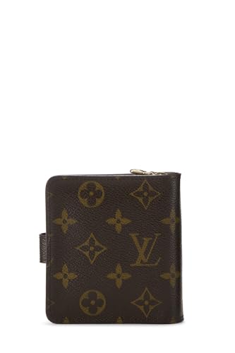 Pre-Loved Monogram Canvas Compact Zip Wallet, Brown3