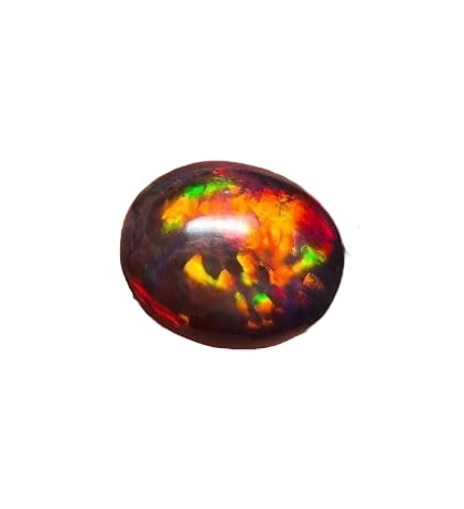 Gemme opale noire naturelle ovale de qualité AAA pour la joaillerie