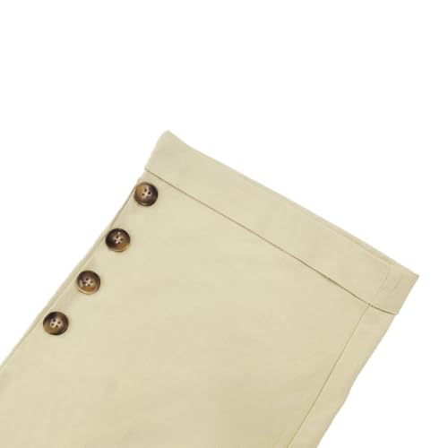 Women Linen Pants Summer Casual Drawstring Elastic Waist Pants Lightweight Capris Beachwear4