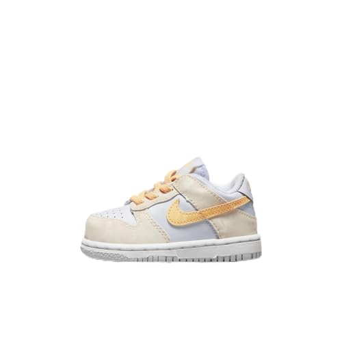 Nike Dunk Low Baby/Toddler Shoes (FB9107-100, Pale Ivory/Football Grey/White/Melon Tint) Size 2