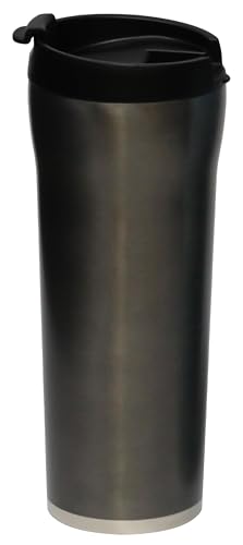 MIRA 16 oz Coffee Travel Mug - Stainless Steel Insulated Tumbler with Leak-Proof Lid - Hot & Cold Cup - Gray Satin