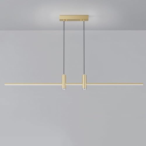 Lustre de salle à manger linéaire LED noir et or pour îlot cuisine