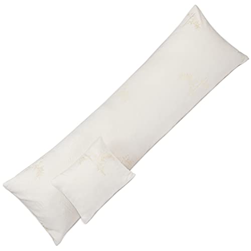 Milliard Full Body Pillow - Shredded Memory Foam, Bamboo Cover - Long, Hypoallergenic, Firm Hug Pillows for Side and Back Sleepers - Big, Soft, Luxury Cooling Cushion Fits 20x54 Pillowcase