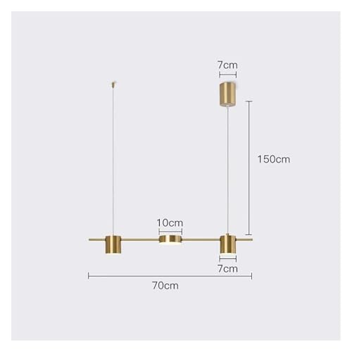 Plafonnier suspension LED linéaire en métal noble à design géométrique épuré - 3