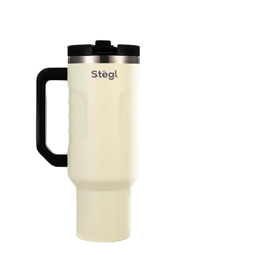 Image of Tumbler with Straw - 1.2L Insulated Coffee Tumbler with Handle | Keeps Drinks Hot 12h Cold 24h | Leakproof Travel Sipper for Office Gym | Stainless Steel Straw