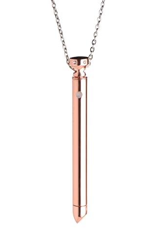 XR PLAY HARD. Charmed Rose Gold 7x Vibrating Y Necklace For Women Sexy Rose Gold Bar Pendant With Chain Necklace Rechargeable 2-in-1 Necklace Jewelry - Rose Gold Color With Rhinestones