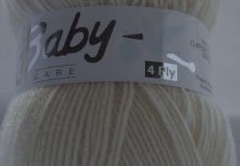 WoolCraft Baby Care 4 Ply Knitting & Crochet Yarn, Popular Range of Excellent Value Baby Yarn Available in a Selection of Pastel Shades, 100% Acrylic, 300 Metres, 100g Balls, Pack of 10, Cream โ image 1