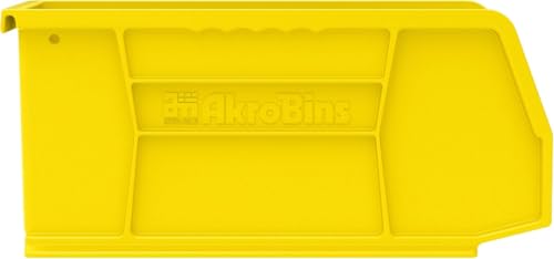 Akro-Mils AkroBins 30230 Kunststoff-Aufbewahrungsbehälter, zum Aufhängen, stapelbar, 27,9 x 12,7 cm, Gelb, 12 Stück (30230YELLO)