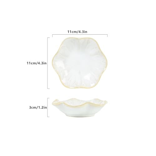 Nideen Keramik Schmuckschale Weiß, Kleine Schmucktablett Schmucktelle rKeramik Ringschale, Ringhalter, Geschenke für Frauen