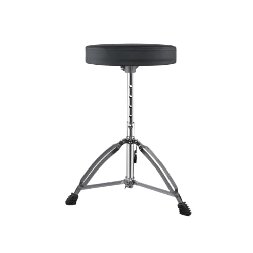 Yazoni Drum Throne Heavy Duty - 40-58cm Höhenverstellbar gepolsterter Drummer Hocker doppelt verstärkte Anti-Rutsch Füße 360 drehbar für Kind und Anfänger
