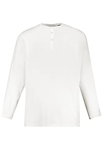 Jp 1880 Jp1880 Henley, Basic, Shirt, Langarm, Knopfleiste, Bis 8XL T, Bianco Neve, 3XL Uomo - 4