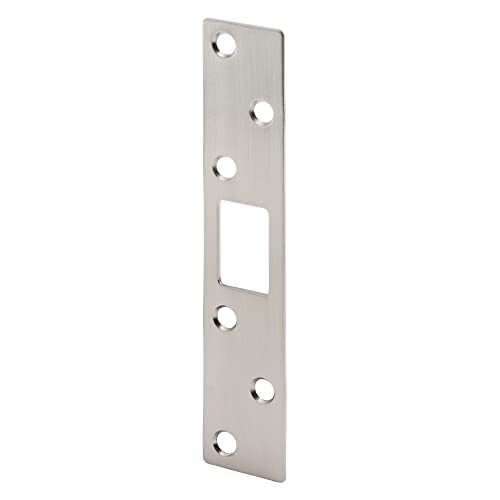 Prime-Line U 11122 Maximum Security Deadbolt Strike 1-1/8 x 5-7/8 In. with Screws Satin Nickel Finish (Single Pack)