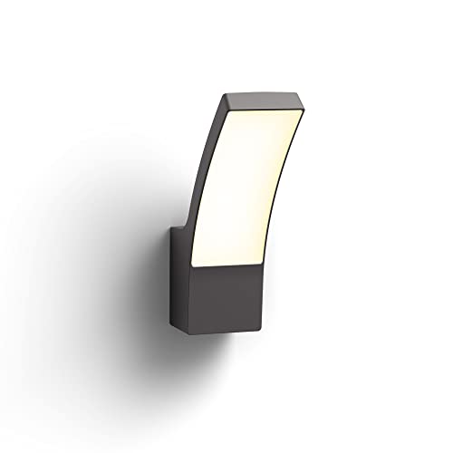 Applique murale d'extérieur PHILIPS LED Splay 12W [Blanc chaud - Gris anthracite] Résistante à l'eau IP44, pour éclairage de jardin, patio et terrasse