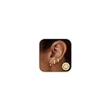 Jstyle 14K Gold Earrings for Women S925 Sterling Silver Earrings for Multiple Piercings Cartilage Stud Hoop Dainty Earring Set- Hoop Jackets Style