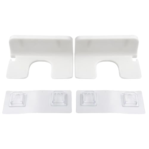 Whychstore Soporte para secador de pelo montado en la pared, organizador de baño de plástico con almacenamiento de cepillos, soporte de ahorro de espacio para salón en casa