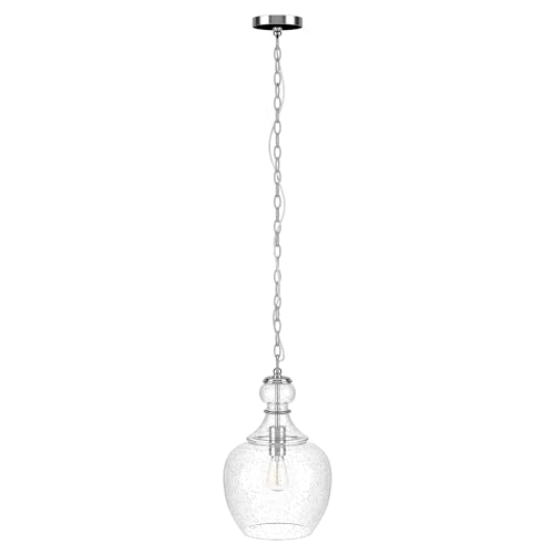Image of Henn&Hart 11 inch Pendant Light Fixture with 6' Adjustable Cord, Brushed Silver