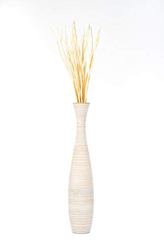Image of Leewadee Large Floor Vase 41 inches Mango Wood for Pampas Grass, Dried Flowers