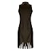 Sinzelimin Women's Suede Mini Dresses Fashion Y2k Tassel Hem Sleeveless 3/4 Zipper Lapel Slim Tank Dress Beach Party Sundress Coffee Medium