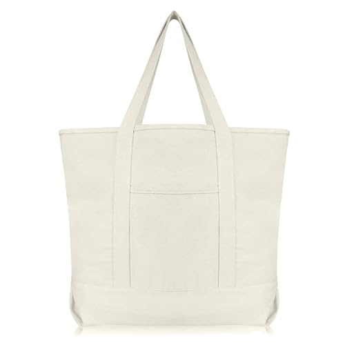 Image of 22 inch Heavy Duty Cotton Canvas Tote Bag (Zippered)