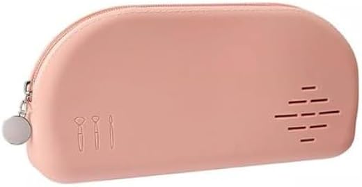 IQS Enterprise Silicone Makeup Brush Holder Travel Cosmetic Bag, Soft Portable Cosmetic Face Brushes Holder with Upgrade A...