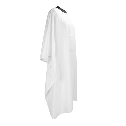 Capa de barbero ajustable blanca para peluquería
