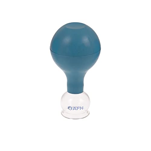AFH Schröpfglas mit Ball Spezial | Farbauswahl und Größenauswahl | Schröpfen | Massage | Glas (Ø 34 mm, blau)