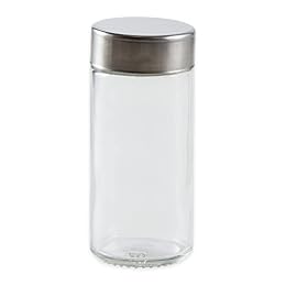 RSVP International Individual Clear Glass Spice Jar, Kitchen Organization & Storage Solution for Herbs and Spices, Square, 4-Ounce
