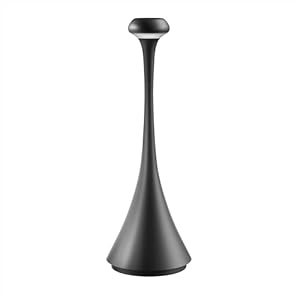 TYEE Lámpara de mesa, LED Recargable Lámpara de mesa con batería, Regulable Lámpara de escritorio Aluminio con Base de carga magnética, 2700k-6500k para Interiores y Exteriore,Imperméable IP54, negro