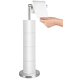Toilet Paper Holder Stand, Free Standing Toilet Paper Holder for Jumbo Mega, Stainless Steel Chrome