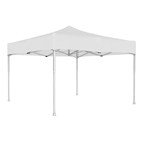 Image of ORILEY Heavy Duty Gazebo Tent 6.5 ft | 16.8 Kg Strong Frame | Foldable Pop-Up Canopy Tent with 4 Side Open | UV Protection Outdoor Folding Tent for Garden, Terrace, Events & Promotional Use (White)