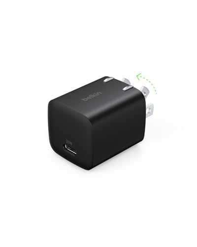 Belkin USB C Charger Block 25W PD3.0 PPS Super Fast Charging - Samsung Galaxy S26 S25 Apple iPhone 17 Air Pro Pro Max AirPods Apple Watch Google Pixel 10 Nintendo Switch etc - Black