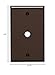 Leviton 1-Gang .406 Inch Cable Outlet/Receptacle Wallplate, Standard Size, Thermoset, Brown, 85013