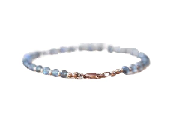 Bracelet en labradorite 3mm perles facettées 7 pouces unisexe LCBR-3848