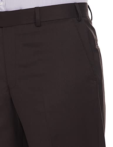 Image of Park Avenue Men's Poly Viscose Blend Solid Pattern Smart Fit Flat Front Formal Trouser