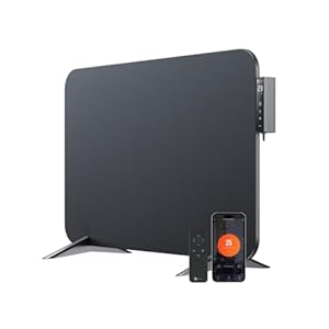 BR Bringer Infrarotheizung 450 Watt mit Smart Thermostat, WIFI & App - für Wandmontage oder als Standgerät für kleine Räume bis 10m² - sehr Energiesparend - Deutsche Qualitätsmarke (schwarz)